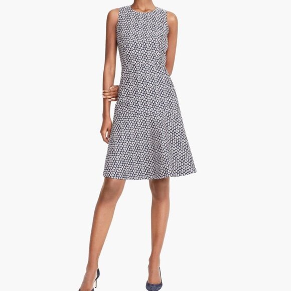 A-Line J. Crew Dress Size 2 Navy Silver Red - Picture 11 of 11